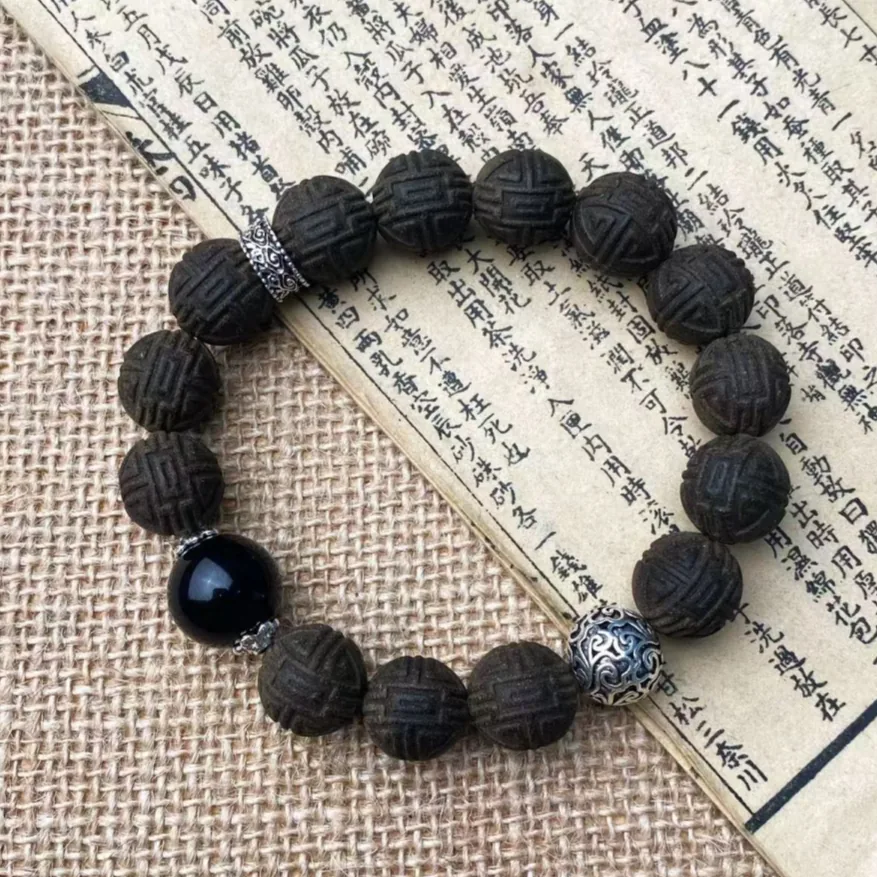 Bracelet with Yunxiu Prosperity-Attracting Fragrance, Wrist 17cm, Beads1.5cmx14